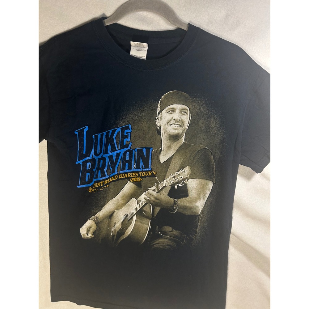 Luke Bryan Dirt Road Diaries Tour 2013 T-Shirt Mens Small Black Concert Graphic